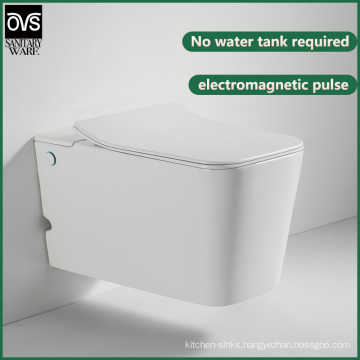 New European Pulse Solenoid Wc Ceramic Wall Hung Smart Toilet